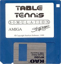 Cartridge artwork for Table Tennis Simulation on the Commodore Amiga.